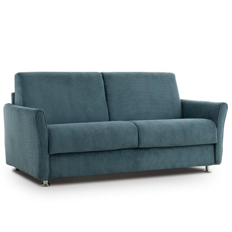 Canapé convertible EXPRESS 140 cm MIRAINE matelas 17 cm bleu turquoise