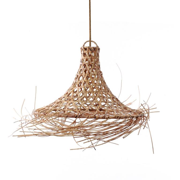 Suspension tressée en rotin diamètre 40cm beige