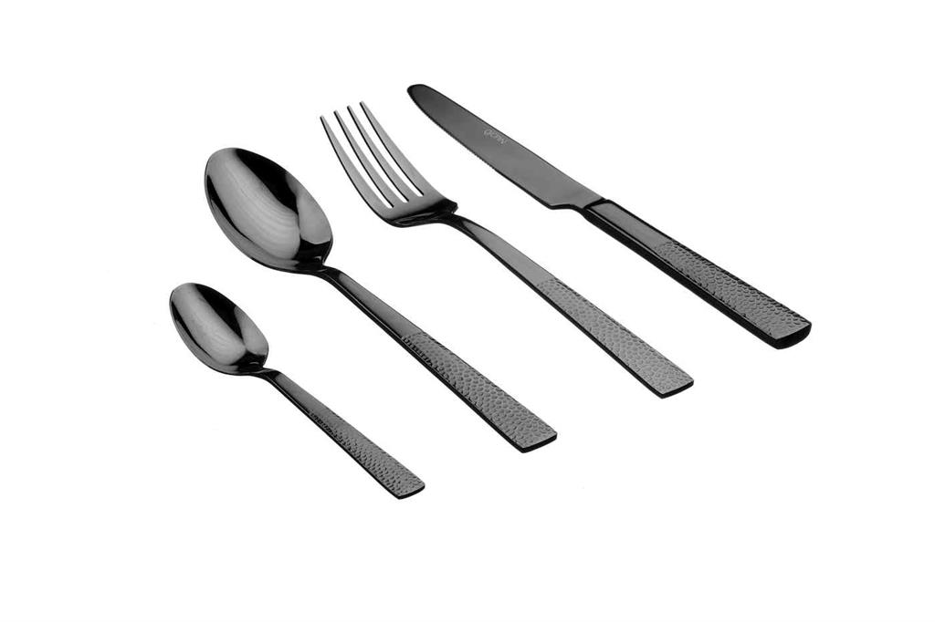 Lot de 24 ménagères en inox noir D