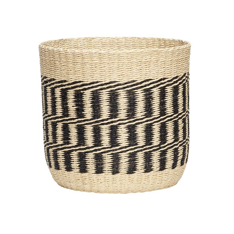 Panier rond noir et beige D33