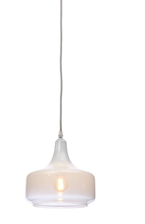 Suspension verre blanc 20x20x21cm