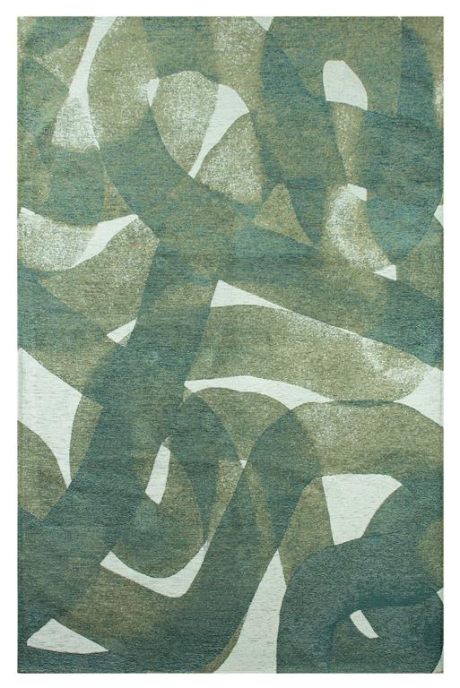 Tapis de salon moderne tissé plat vert 240x340 cm