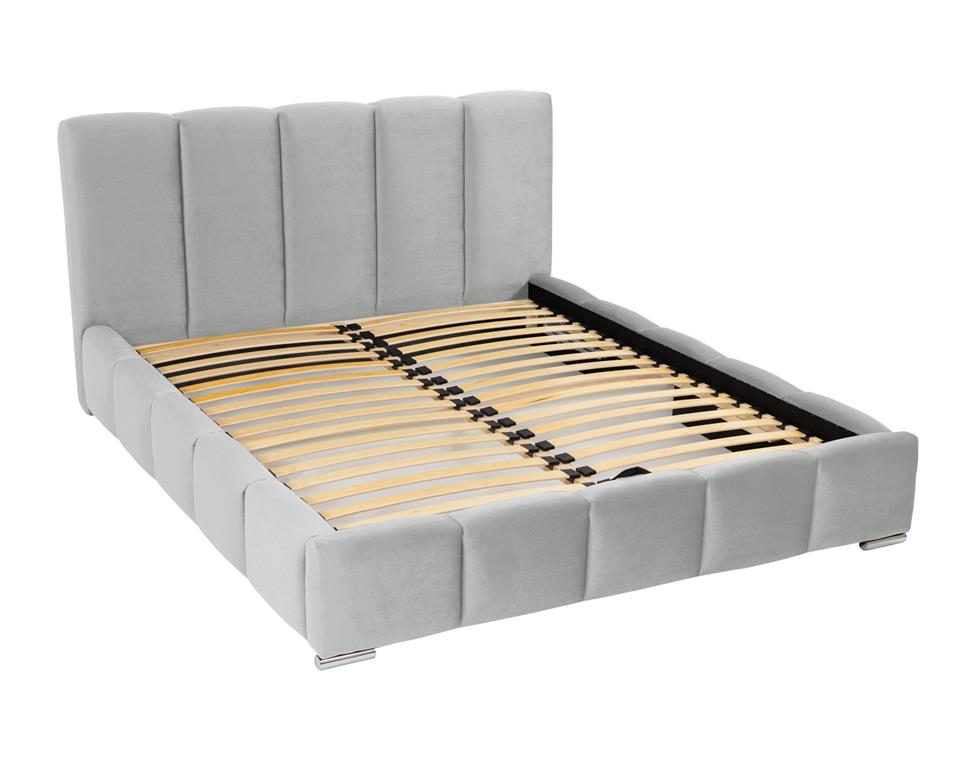Lit coffre en Velours 180x200 cm gris clair