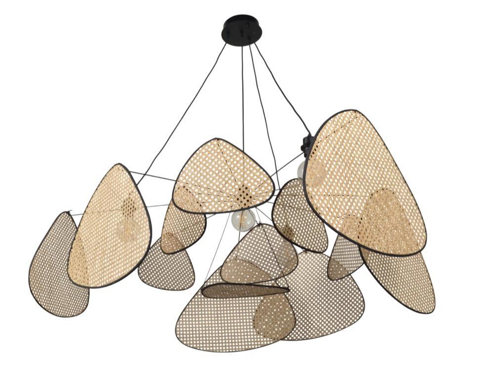 Suspension métal cannage beige