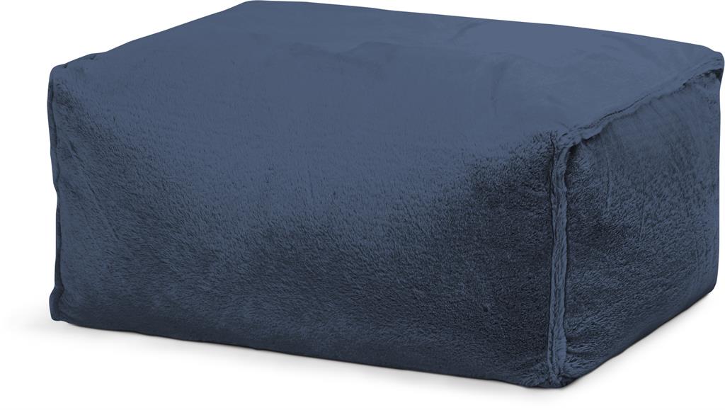 Repose-pied d'intérieur  aspect fourrure bleu 55x65x35cm