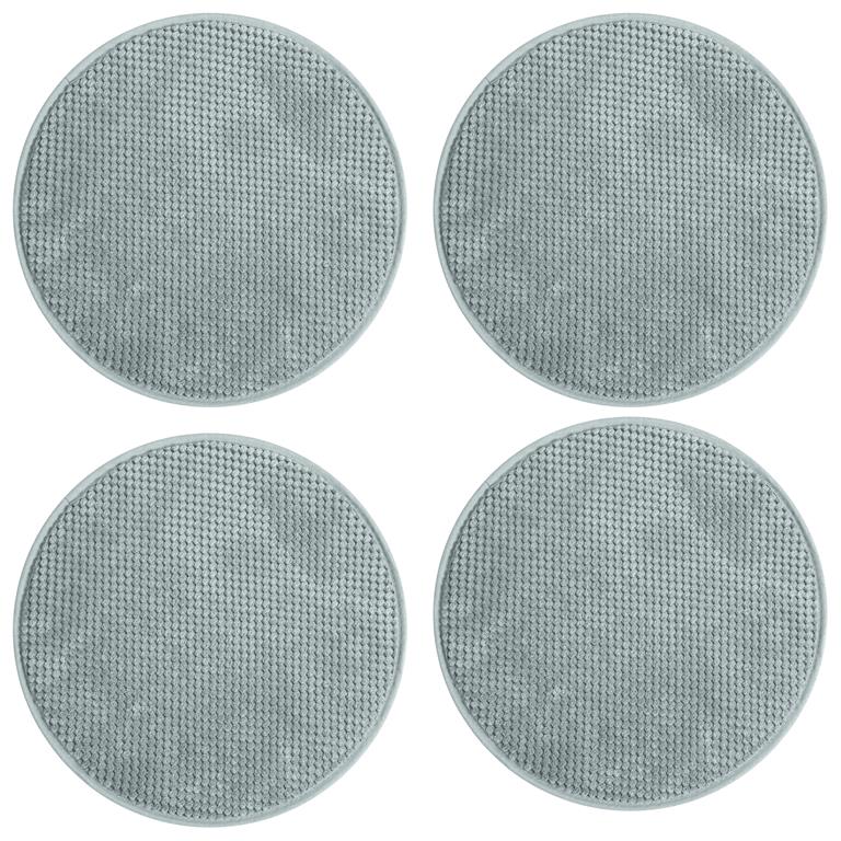 Galettes de chaise velours rondes bleues -lot de 4-?35