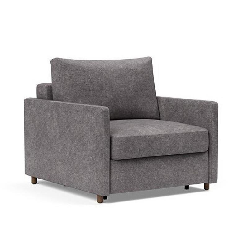 INNOVATION LIVING  Fauteuil NEAH SLIM convertible 80x195 tissu Avella Warm Grey