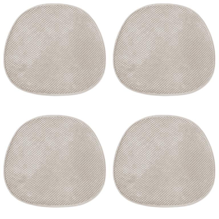 Galettes de chaise velours beiges -lot de 4-41x38x1