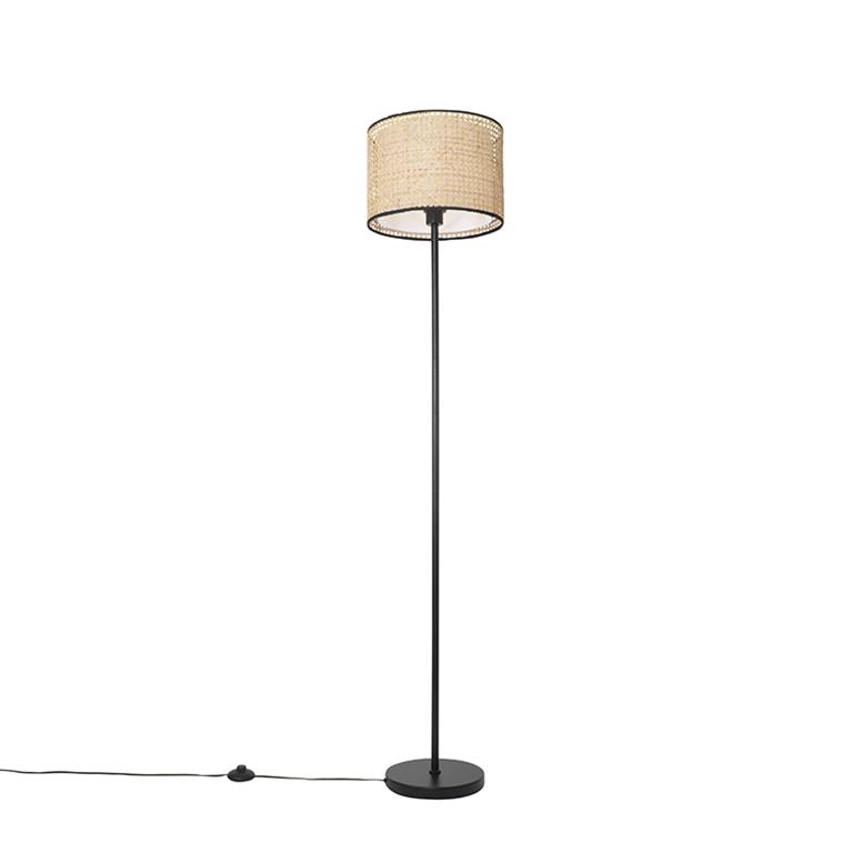 Lampadaire en rotin naturel