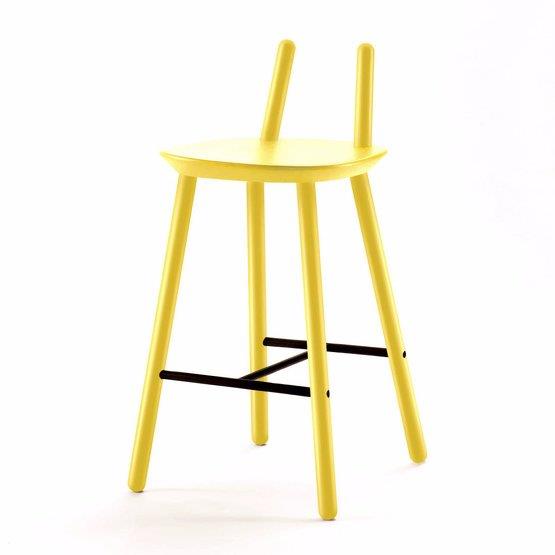 Chaise de bar jaune 65 cm Naïve - Emko
