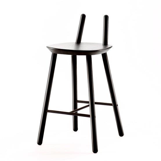 Chaise de bar noire 65 cm Naïve - Emko