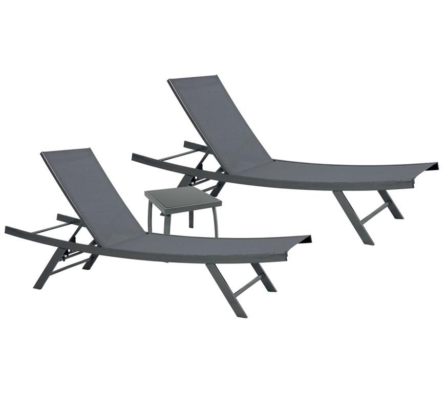 Bain de soleil  en acier gris anthracite