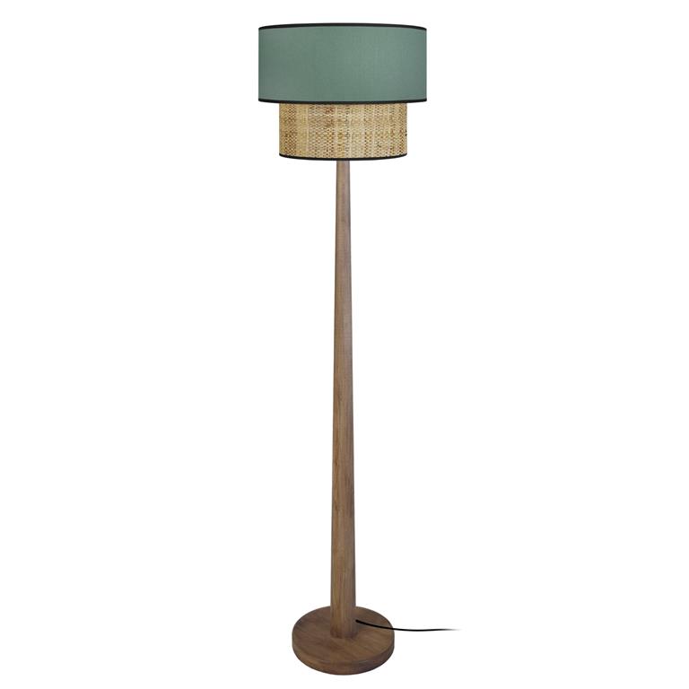 Lampadaire bois  foncé et vert