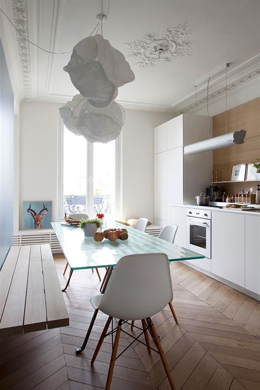 Cuisine d'un appartement Haussmannien à Paris
