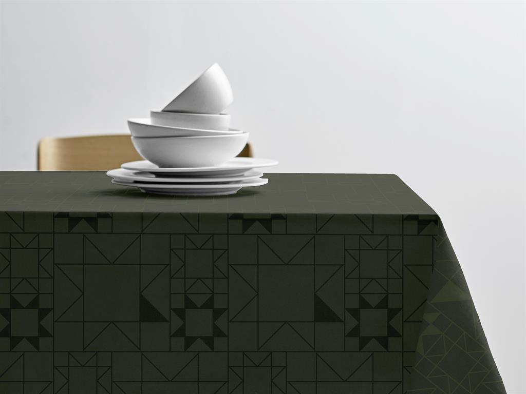 Nappe en coton vert forêt
