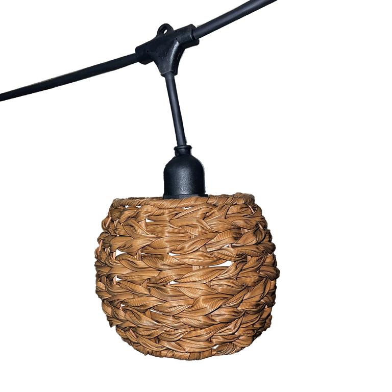 Guirlande lumineuse raccordable Poly rotin Marron 6m