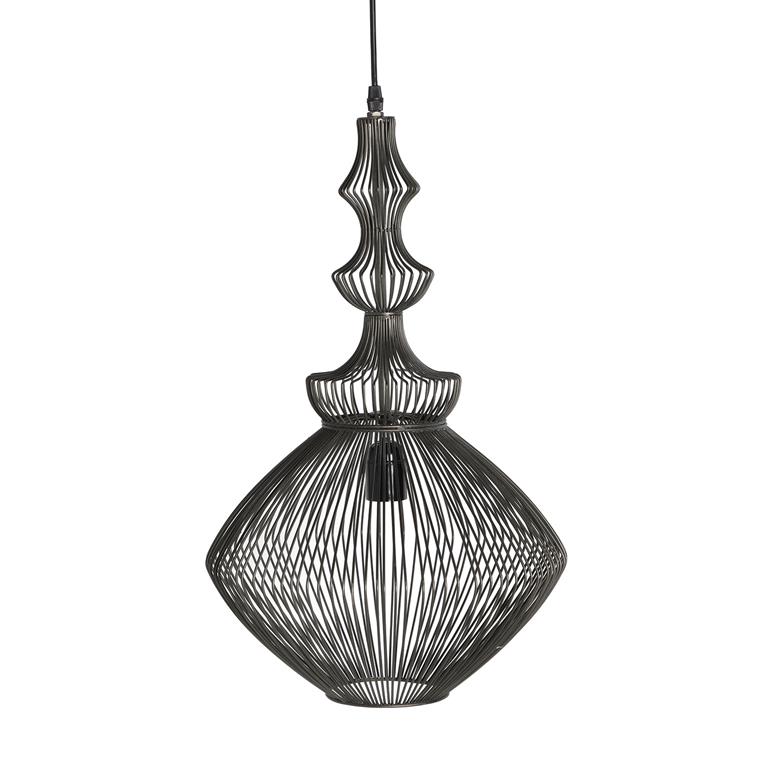Lustre en fer noir 33x33x57 cm