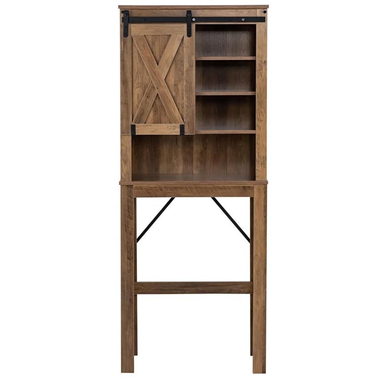 Meuble wc rangement salle de bain marron 67 x 25 x 172 cm