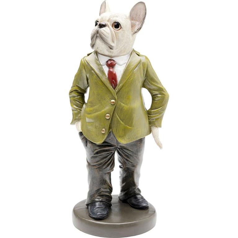 Statuette chien gentleman en costume