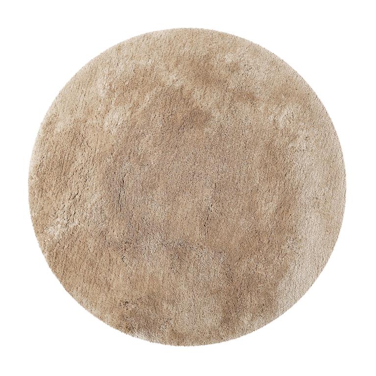 Tapis de bain rond en microfibre antidérapant taupe 90 D