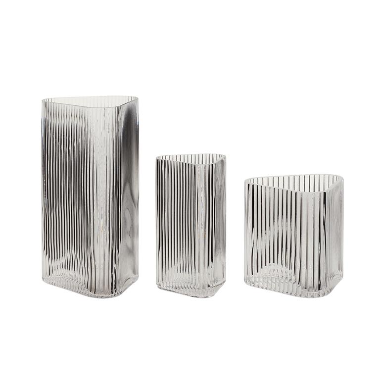 Set de 3 Vase en verre clair