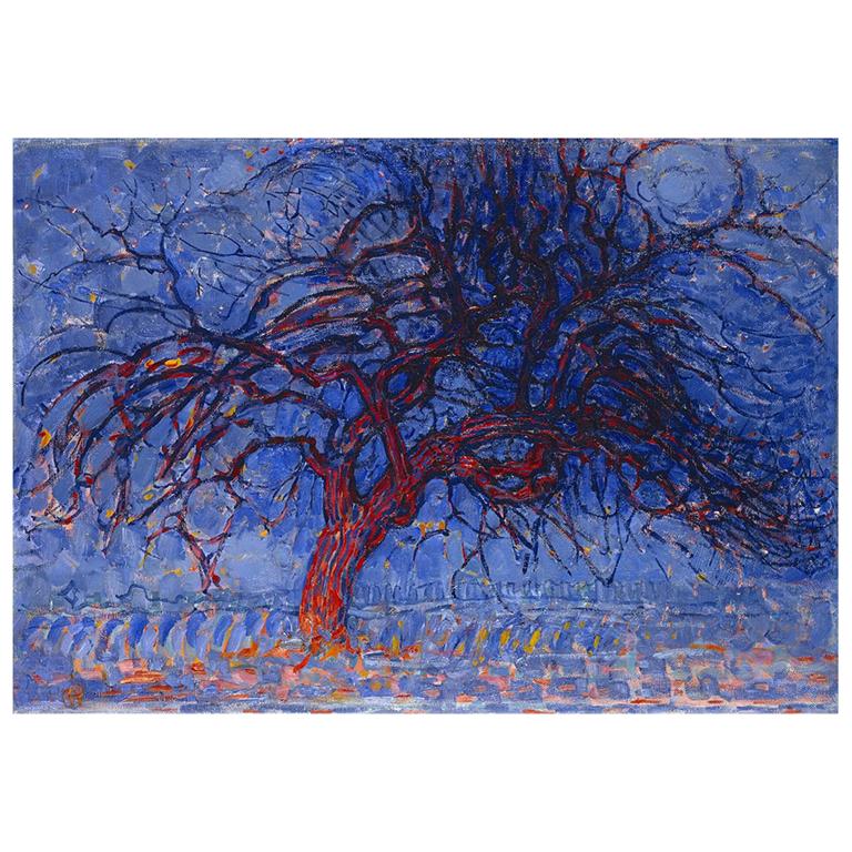Tableau impression sur toile Arbre Rouge Piet Mondrian 80x100cm