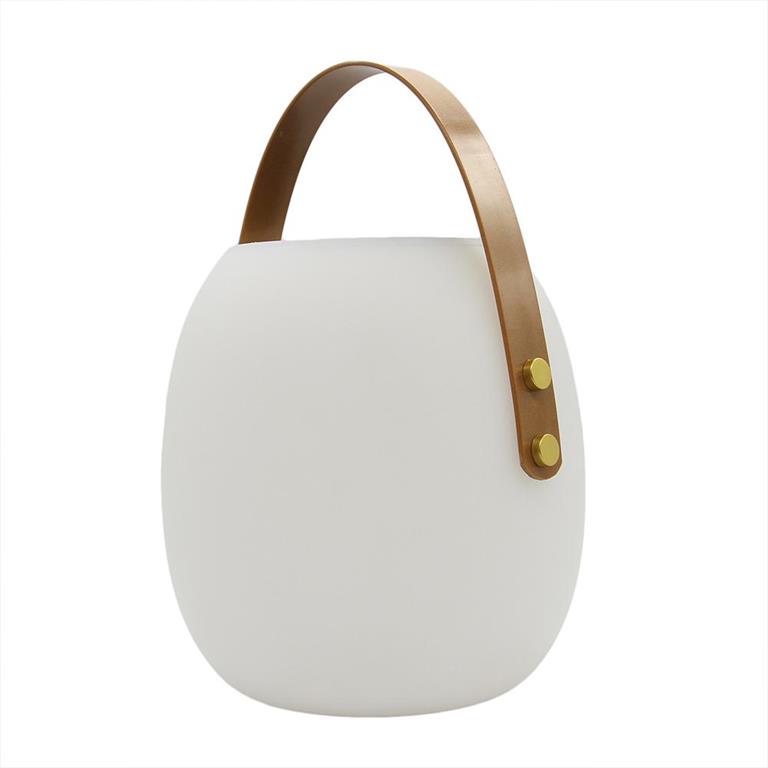 Baladeuse solaire et rechargeable Polyéthylène Blanc H34cm