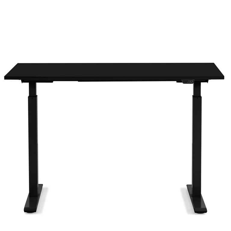 Bureau réglable assis-debout noir et acier noir L120