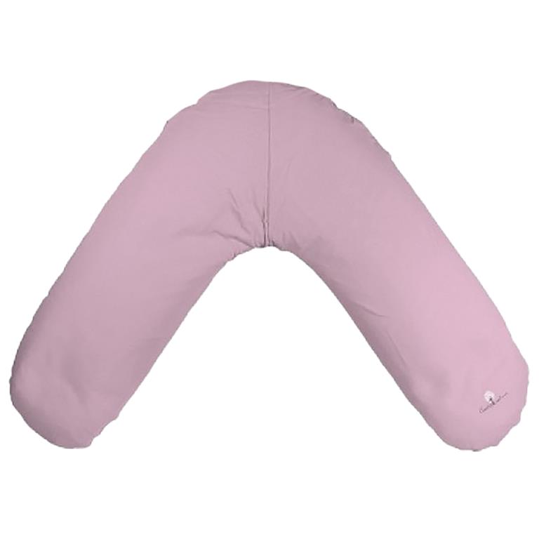 Coussin d'allaitement et de maternité 160 cm Coton bio Bois de rose