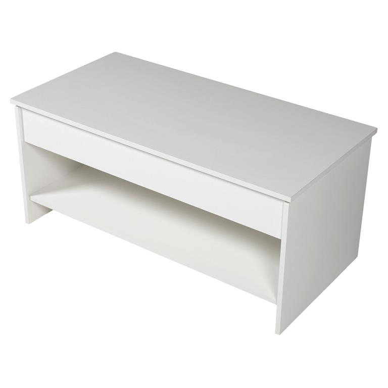 Table basse avec plateau relevable blanche