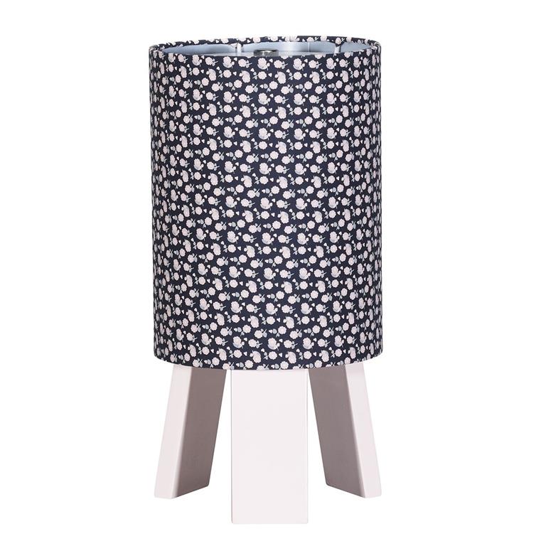 Lampe de chevet avec pied en coton Bleu marine