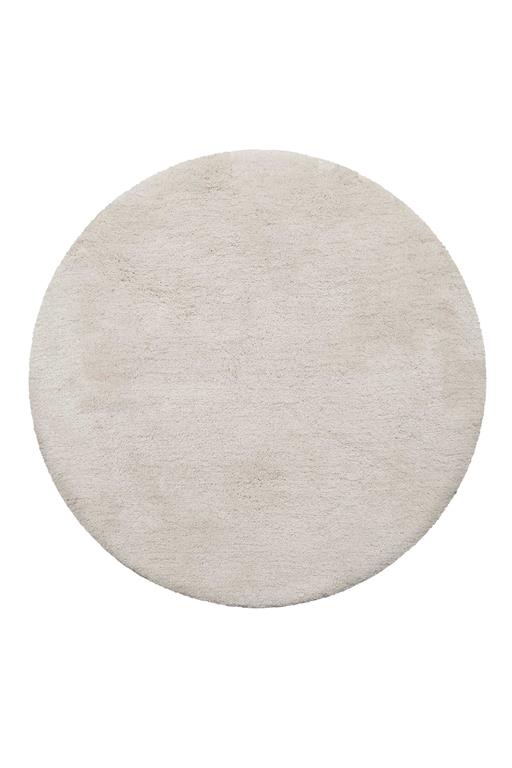 Tapis de bain microfibre rond très doux uni blanc crème D90