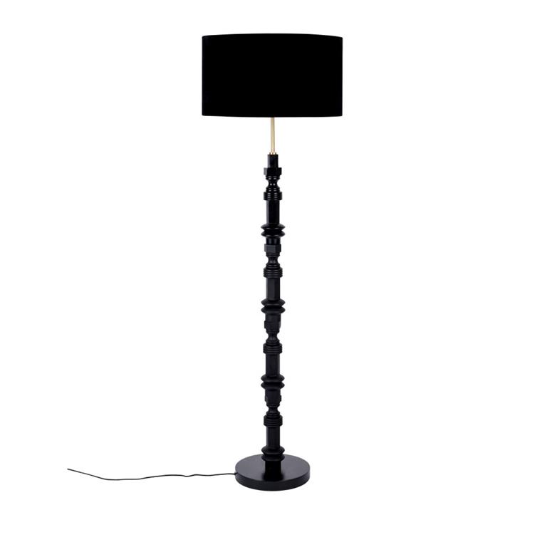Lampadaire en bois noir -