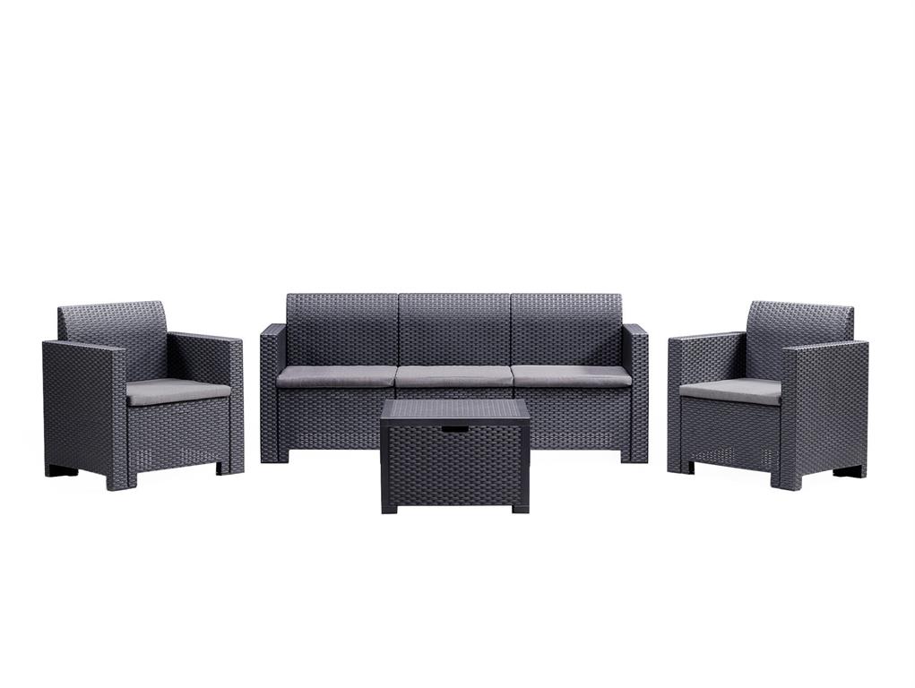 Set salon d’extérieur anthracite 75x58 cm
