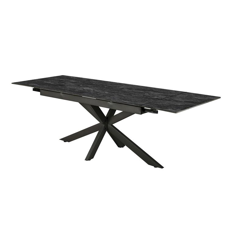 Table avec rallonges 6/10 personnes en céramique noire L160/240cm