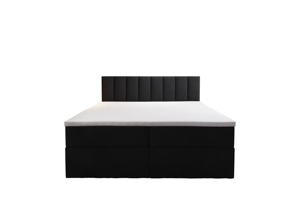Ensemble sommier et matelas en velours noir 180x200