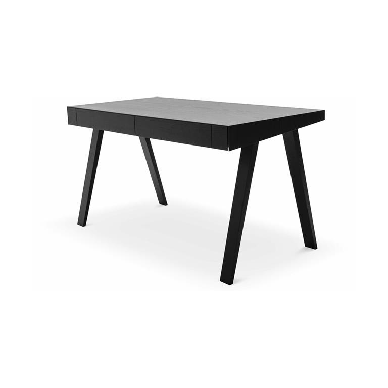 Bureau en bois noir 140cm 4