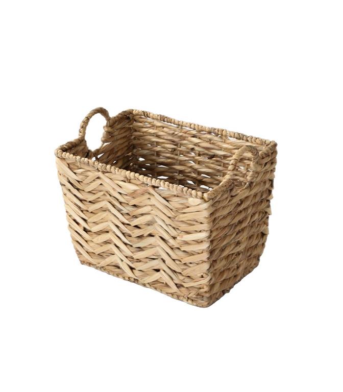 Panier haut en jacinthe d'eau petit modèle - H30 cm