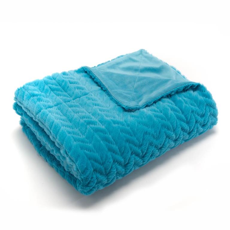 Plaid   turquoise 130x170 cm bleu en polyester