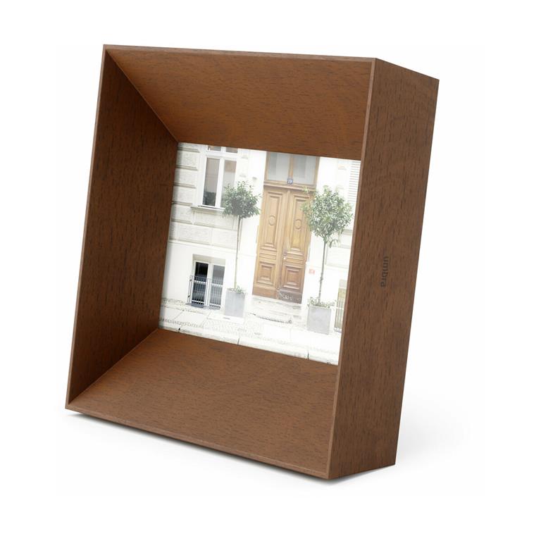 Cadre photo en bois d'hévéa marron 10x15 cm Lookout - Umbra