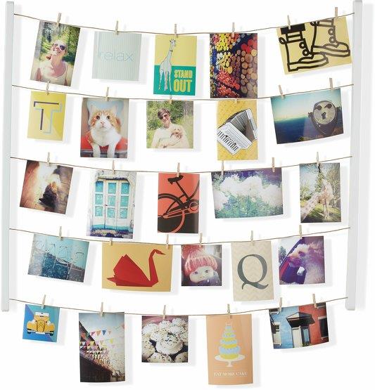 Porte-photos pêlemêle en bois MDF blanc 66x76 cm Hangit - Umbra