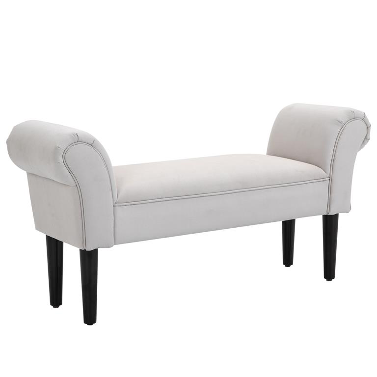 Banc banquette design contemporain accoudoirs courbés gris