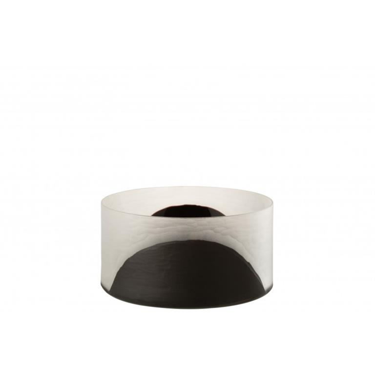 Vase plat verre noir/transparent