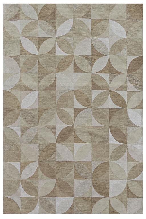 Tapis de salon moderne tissé plat beige 240x340 cm