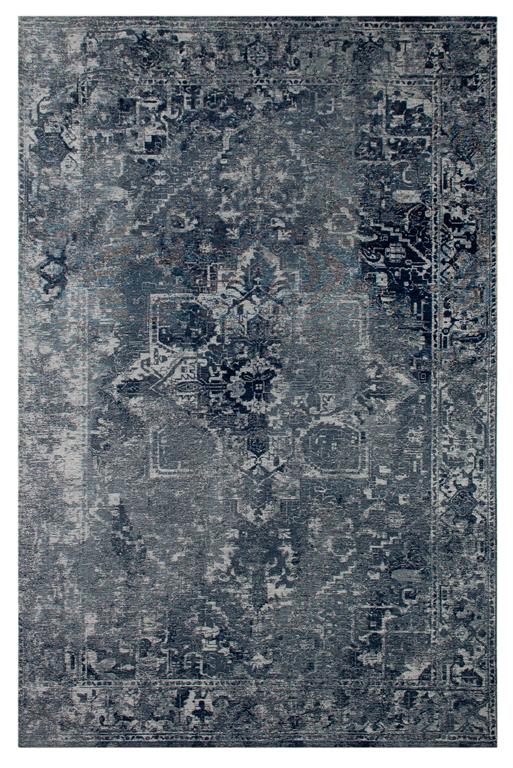 Tapis de salon moderne tissé plat bleu 240x340 cm