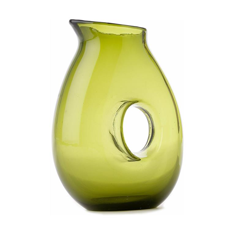 Pichet en verre vert olive 22 cm - Pols Potten