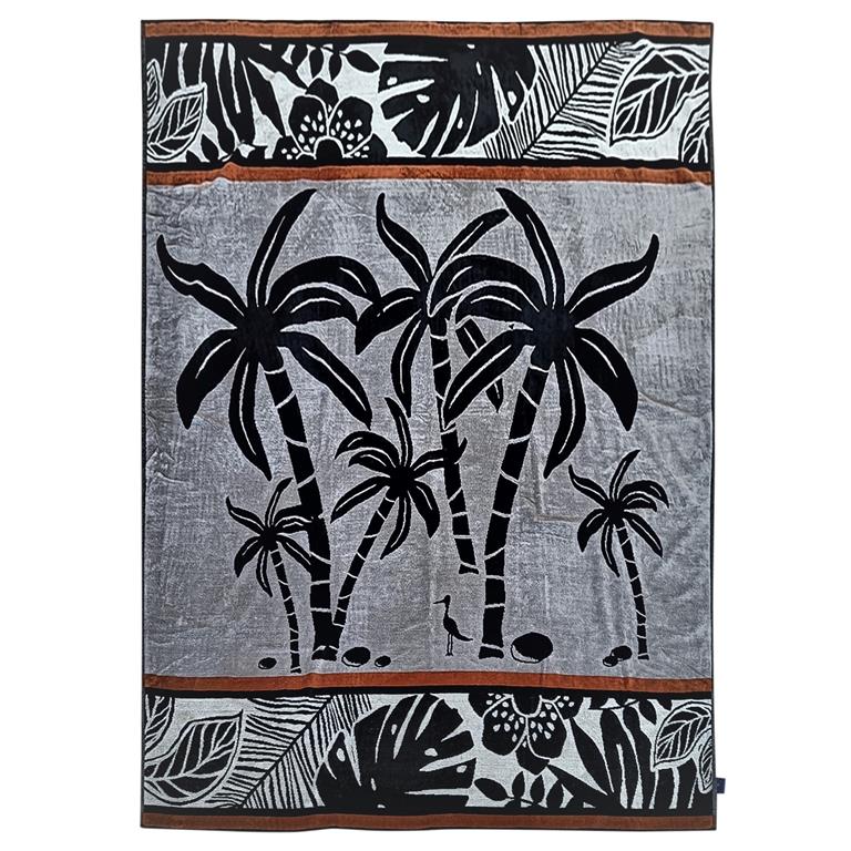 Serviette de plage éponge velours Jacquard Inagua 140x180