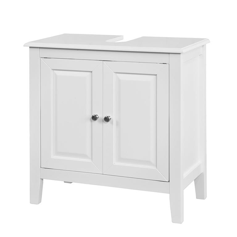 Meuble sous vasque effet bois blanc
