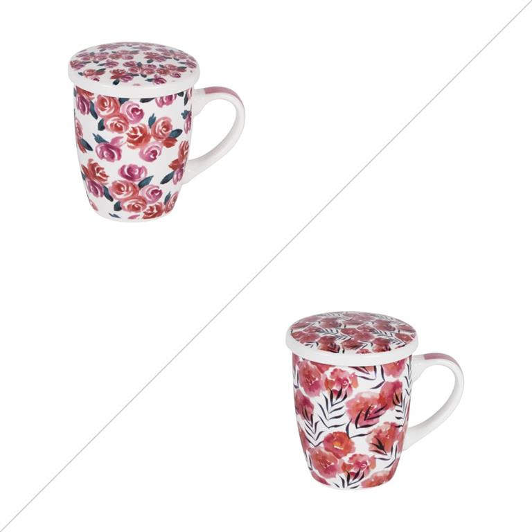 Lot de 2 coffrets tisanière avec filtre   36 cl  multicolores en