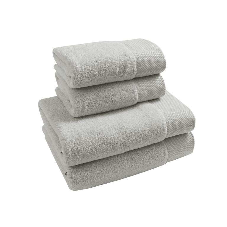 Ensemble de bain 4 pièces en coton peigné Zéro Twist Gris Perle